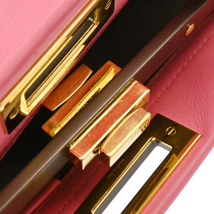 Fendi Pink Leather Peekaboo 2way Shoulder Handbag