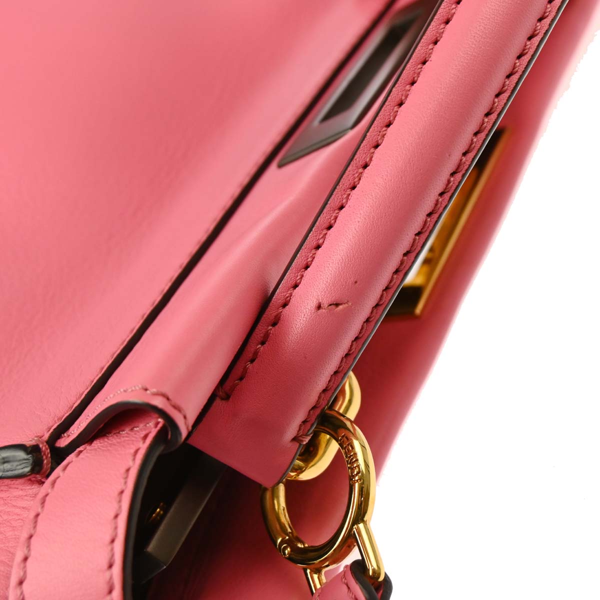 Fendi Pink Leather Peekaboo 2way Shoulder Handbag