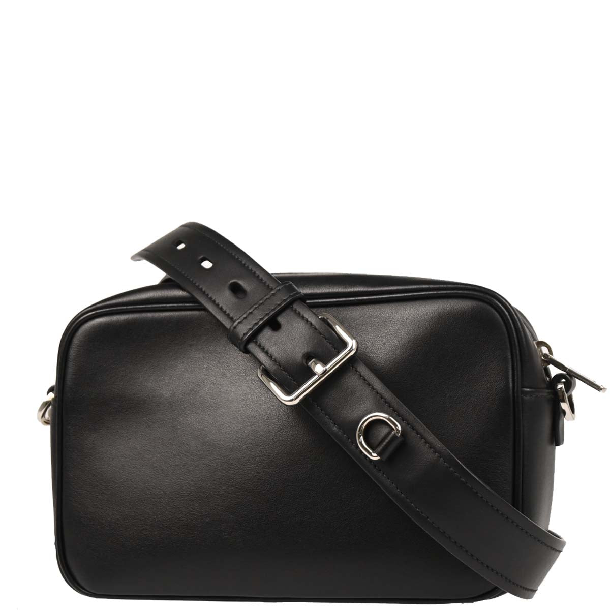 Prada Black Calfskin Racing Logo Camera Bag Shoulder Bag