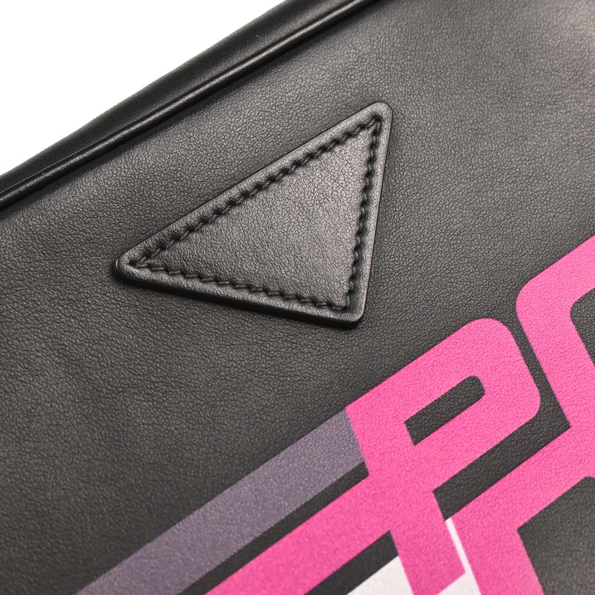 Prada Black Calfskin Racing Logo Camera Bag Shoulder Bag