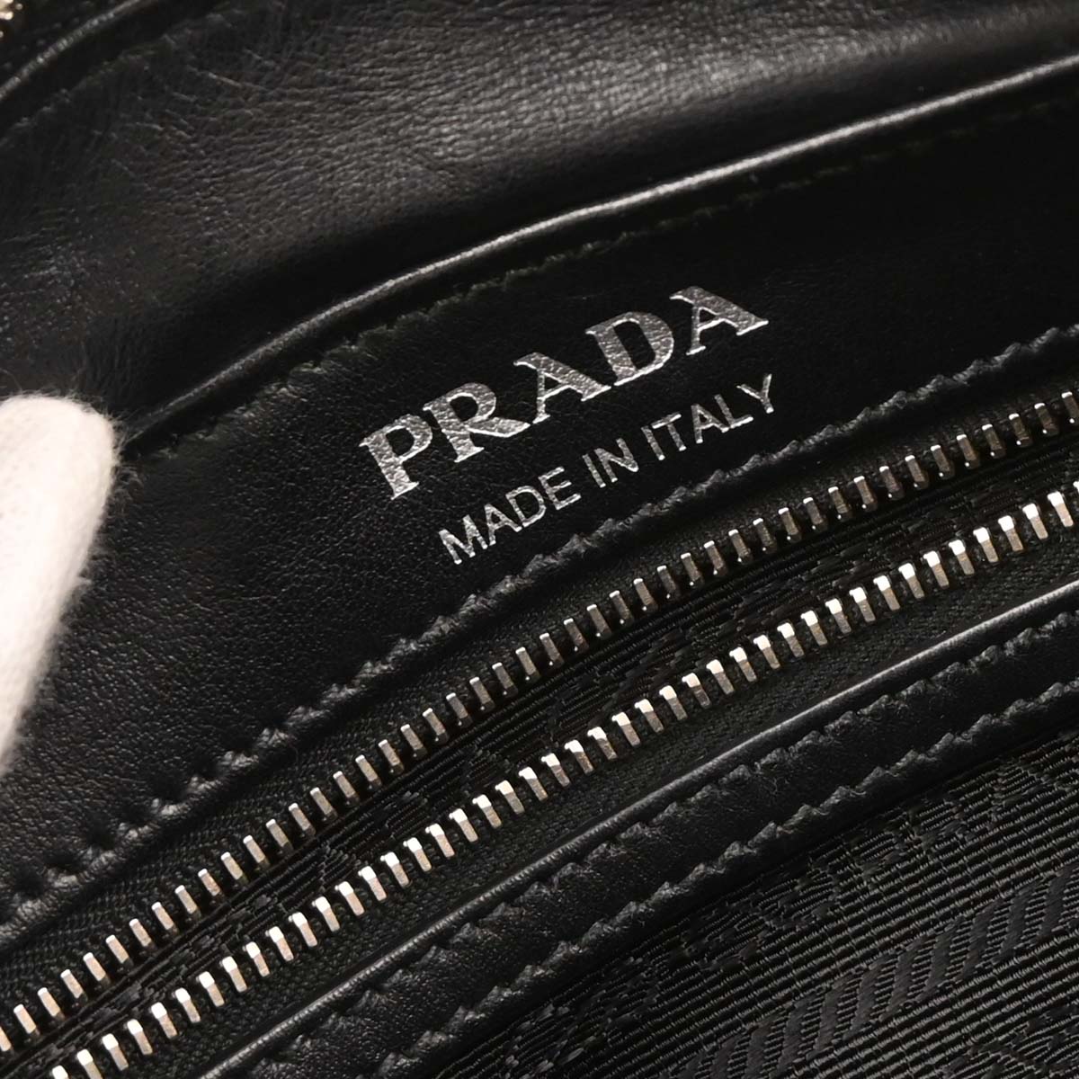 Prada Black Calfskin Racing Logo Camera Bag Shoulder Bag