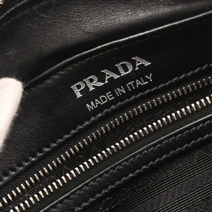 Prada Black Calfskin Racing Logo Camera Bag Shoulder Bag