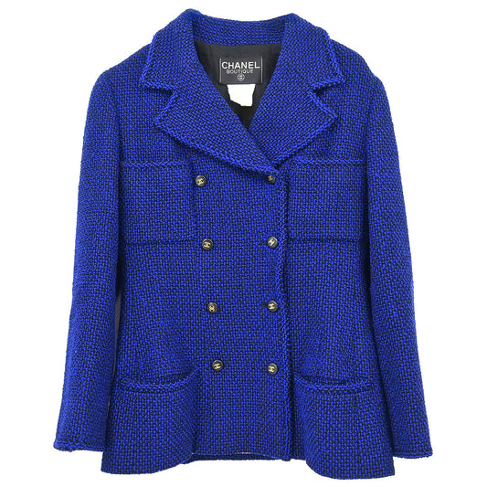 Chanel 1995 Double Breasted Jacket Navy #40