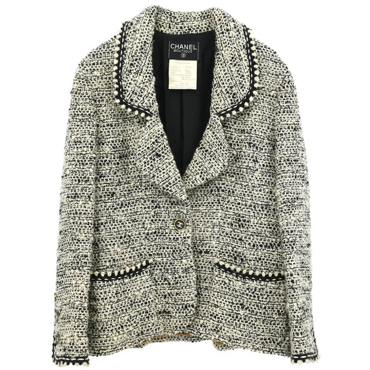 Chanel 1994 Single Breasted Jacket White #42