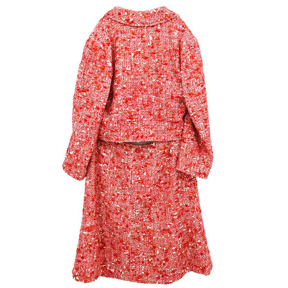 Chanel 2001 Setup Suit Jacket Skirt Red #40