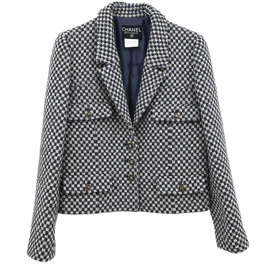 Chanel 1995 Single Breasted Jacket Navy #40