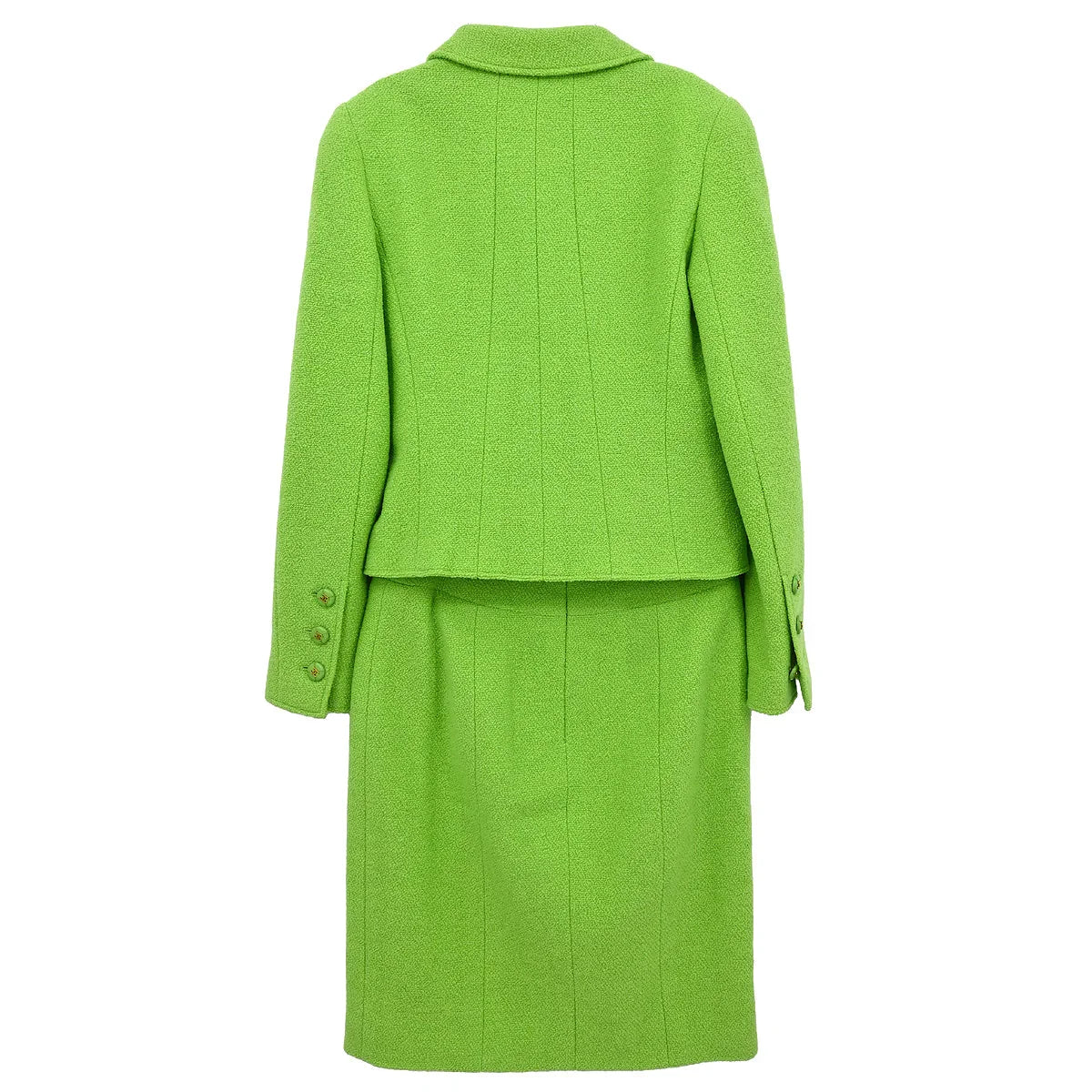 Chanel 1995 Setup Suit Jacket Skirt Green #36