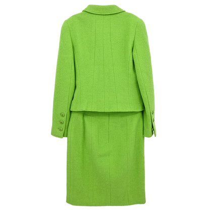 Chanel 1995 Setup Suit Jacket Skirt Green #36