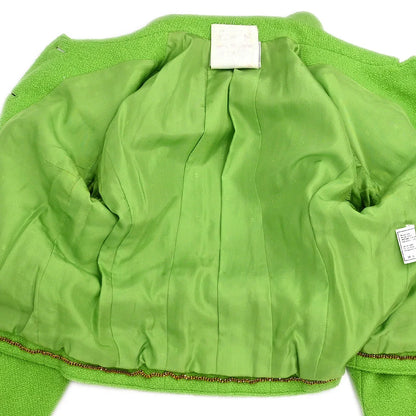 Chanel 1995 Setup Suit Jacket Skirt Green #36