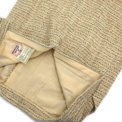 Chanel Setup Suit Jacket Skirt Beige #36