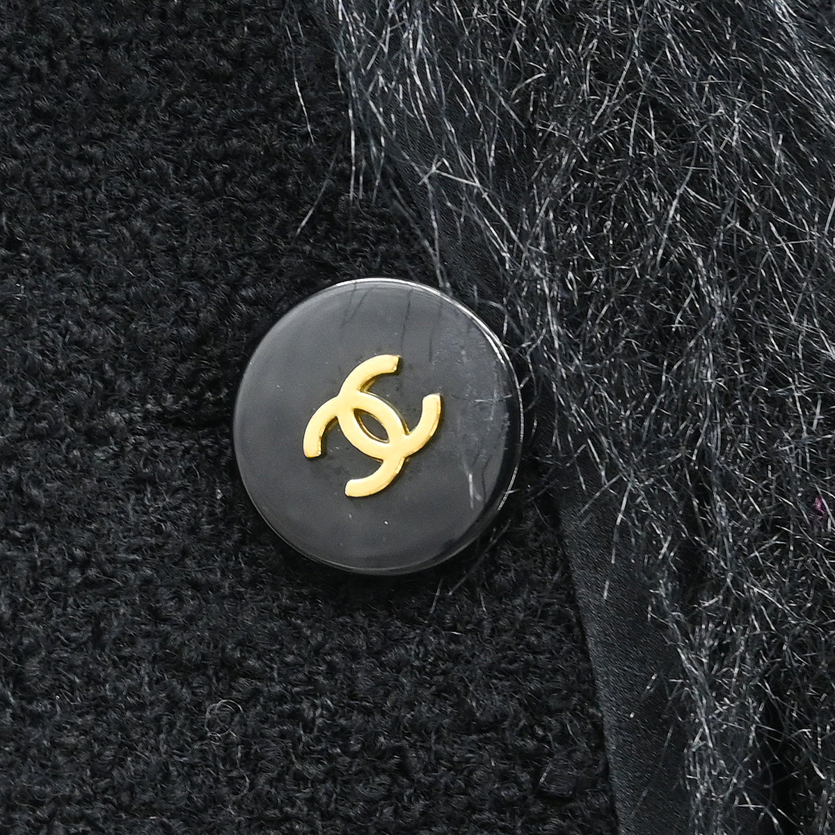 Chanel 1994 Single Breasted Collarless Jacket Black #40