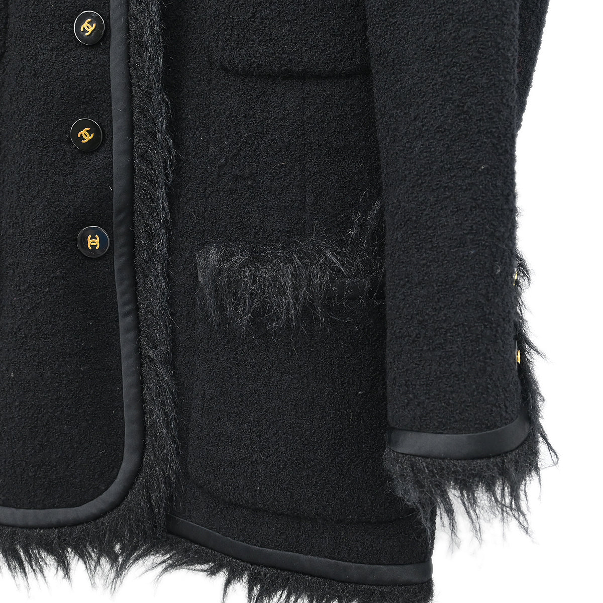 Chanel 1994 Single Breasted Collarless Jacket Black #40