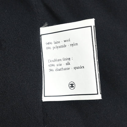 Chanel 1994 Single Breasted Collarless Jacket Black #40
