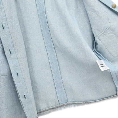 Chanel 2008 Single Breasted Short Sleeve Jacket Light Blue #38
