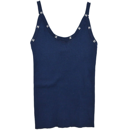 Chanel 1996 Sleeveless Top Camisole Navy #44
