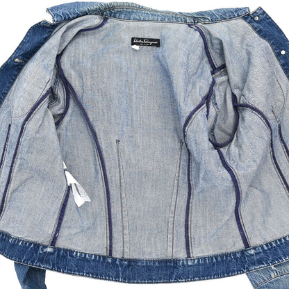 Salvatore Ferragamo Single Breasted Denim Jacket Blue #42
