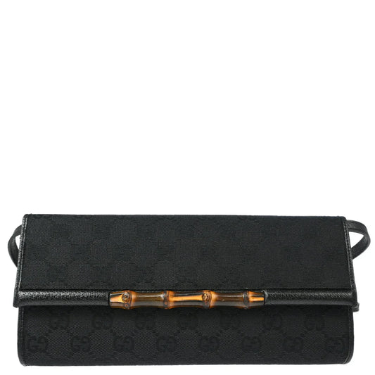 Gucci Black GG Bamboo Shoulder Bag
