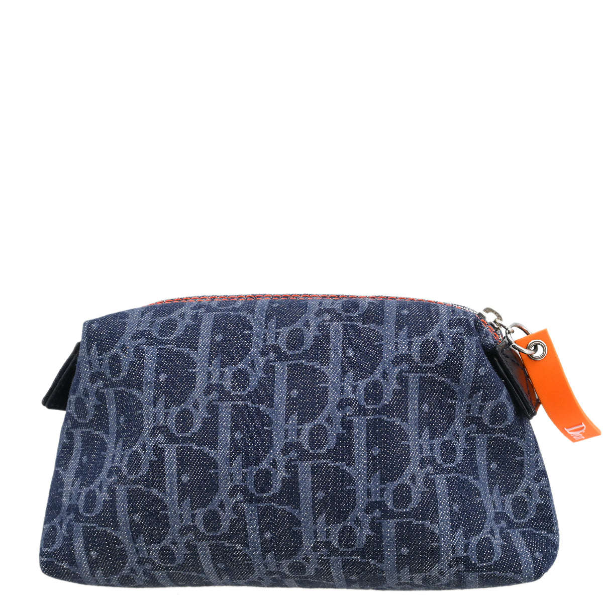Christian Dior Navy Canvas Flight Trotter Cosmetic Pouch Bag