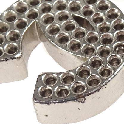 Chanel CC Silver Dangle Piercing Earrings 03P