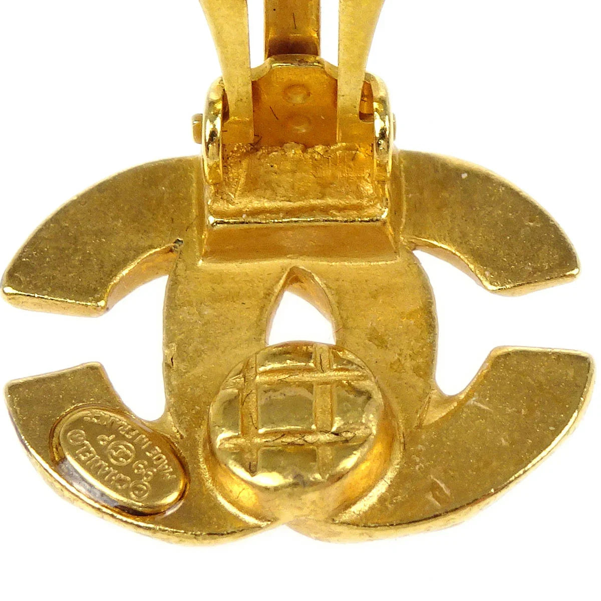 Chanel Gold CC Earrings Clip-On 99P