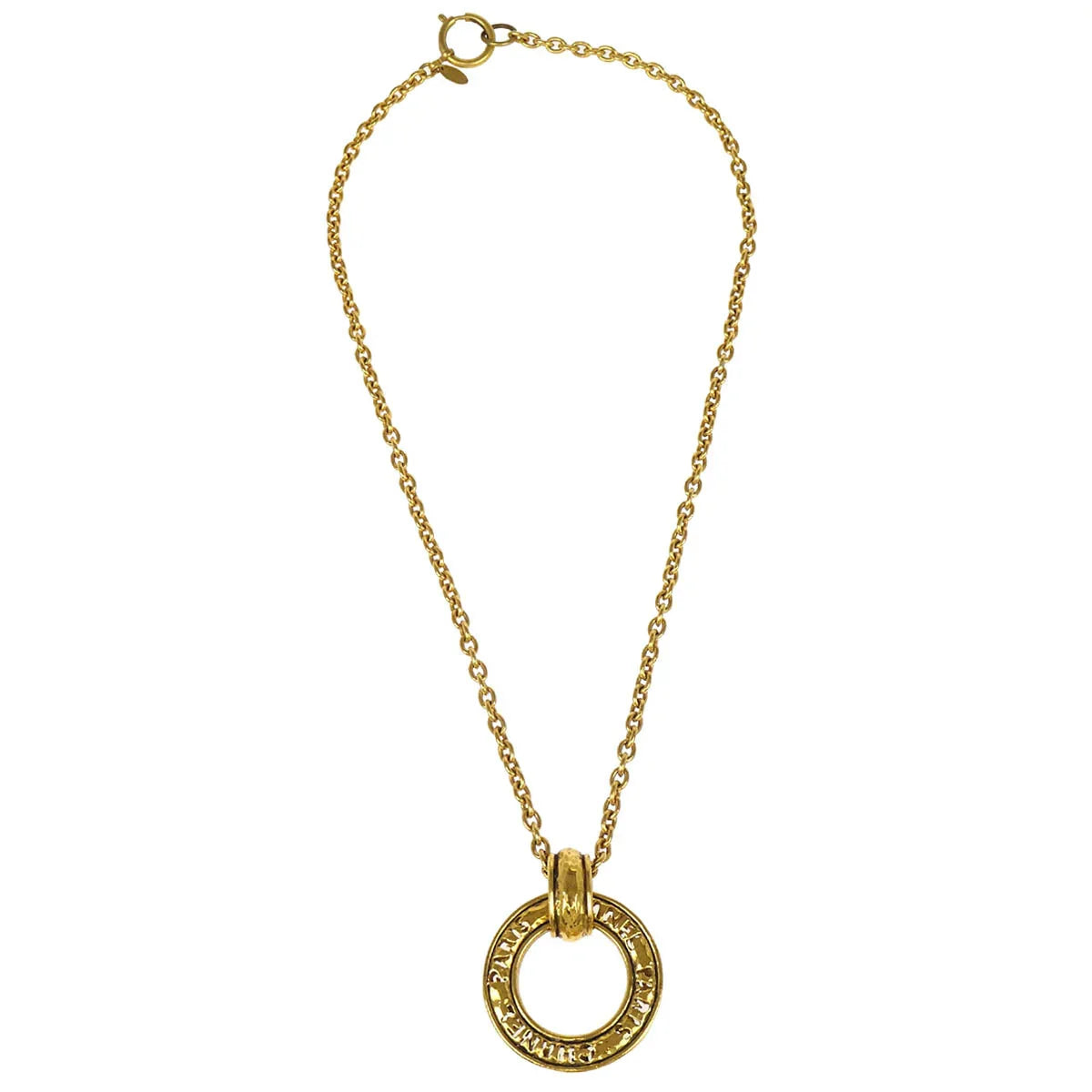Chanel Hoop Pendant Necklace Gold