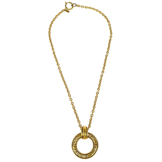 Chanel Hoop Pendant Necklace Gold