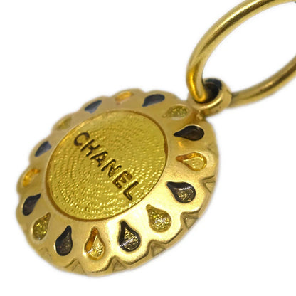 Chanel Dangle Piercing Earrings Button Gold 99A