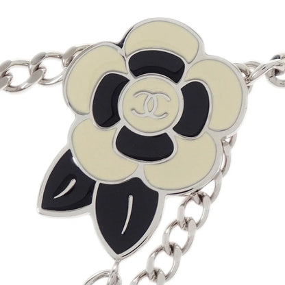 Chanel Camellia Charm Chain Belt Silver 05P