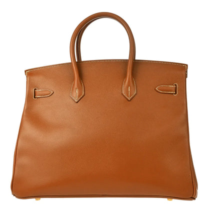 Hermes 2000 Gold Courchevel Birkin 35 Handbag