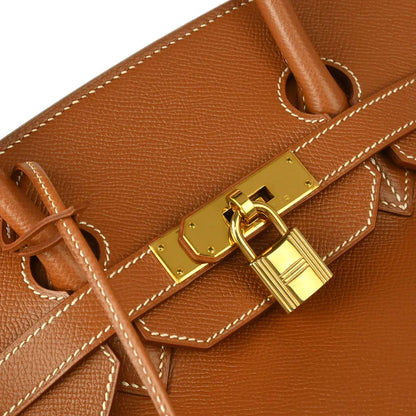 Hermes 2000 Gold Courchevel Birkin 35 Handbag