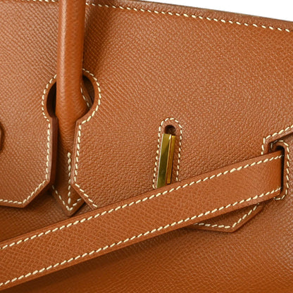 Hermes 2000 Gold Courchevel Birkin 35 Handbag