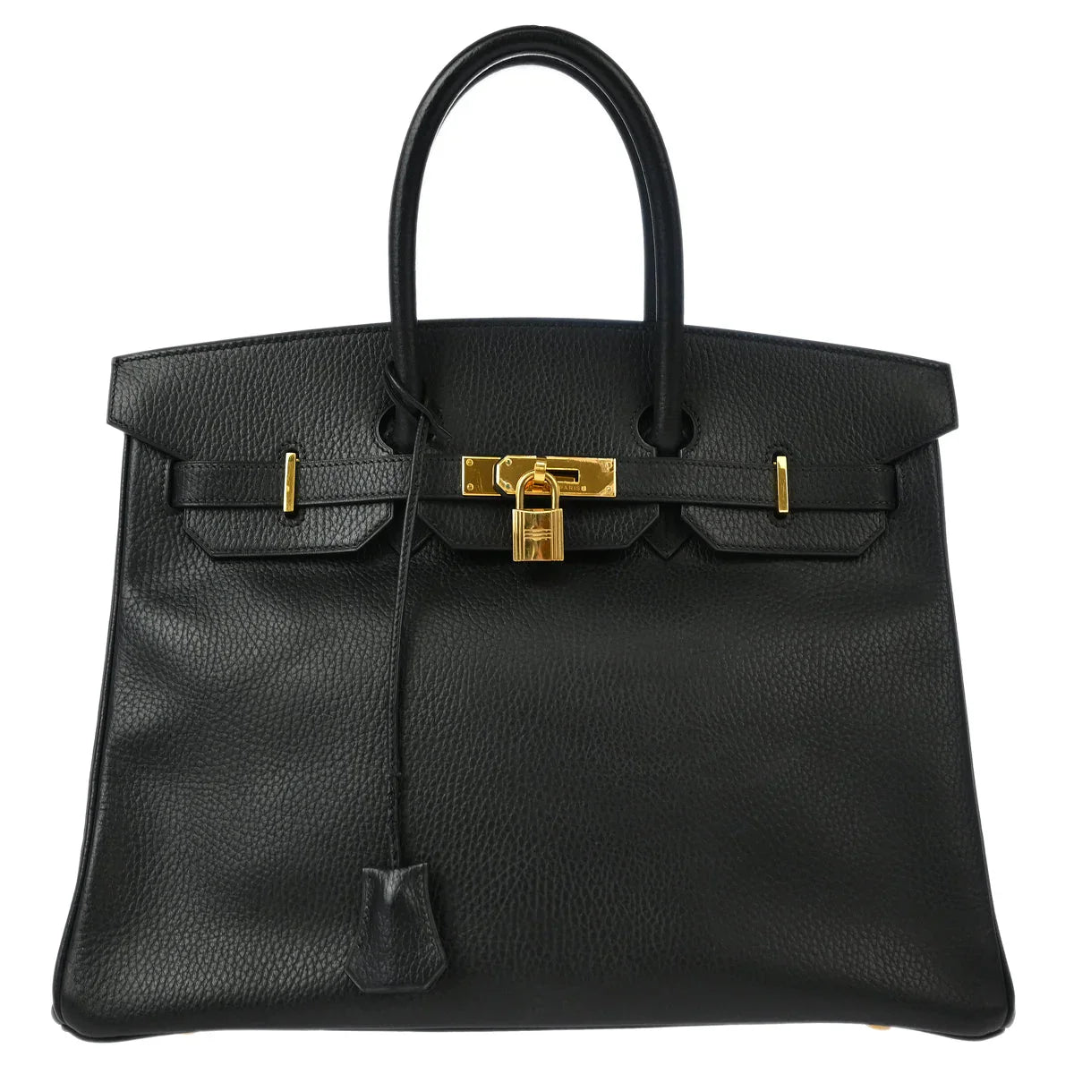 Hermes 1999 Black Ardennes Birkin 35 Handbag