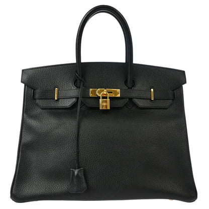 Hermes 1999 Black Ardennes Birkin 35 Handbag