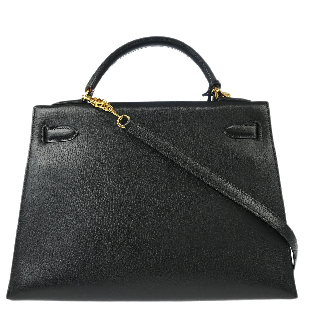 Hermes Black Ardennes Kelly 32 Sellier Handbag