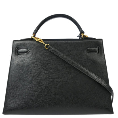 Hermes Black Ardennes Kelly 32 Sellier Handbag