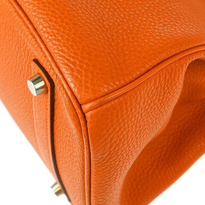 Hermes Orange Togo Birkin 35 Handbag