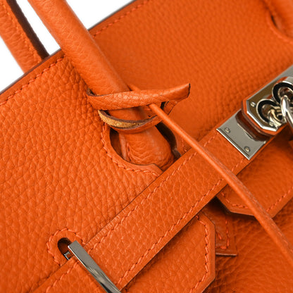 Hermes Orange Togo Birkin 35 Handbag