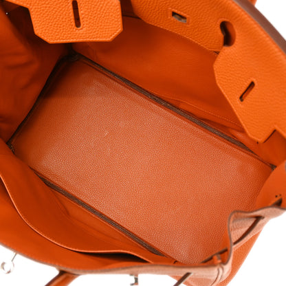 Hermes Orange Togo Birkin 35 Handbag