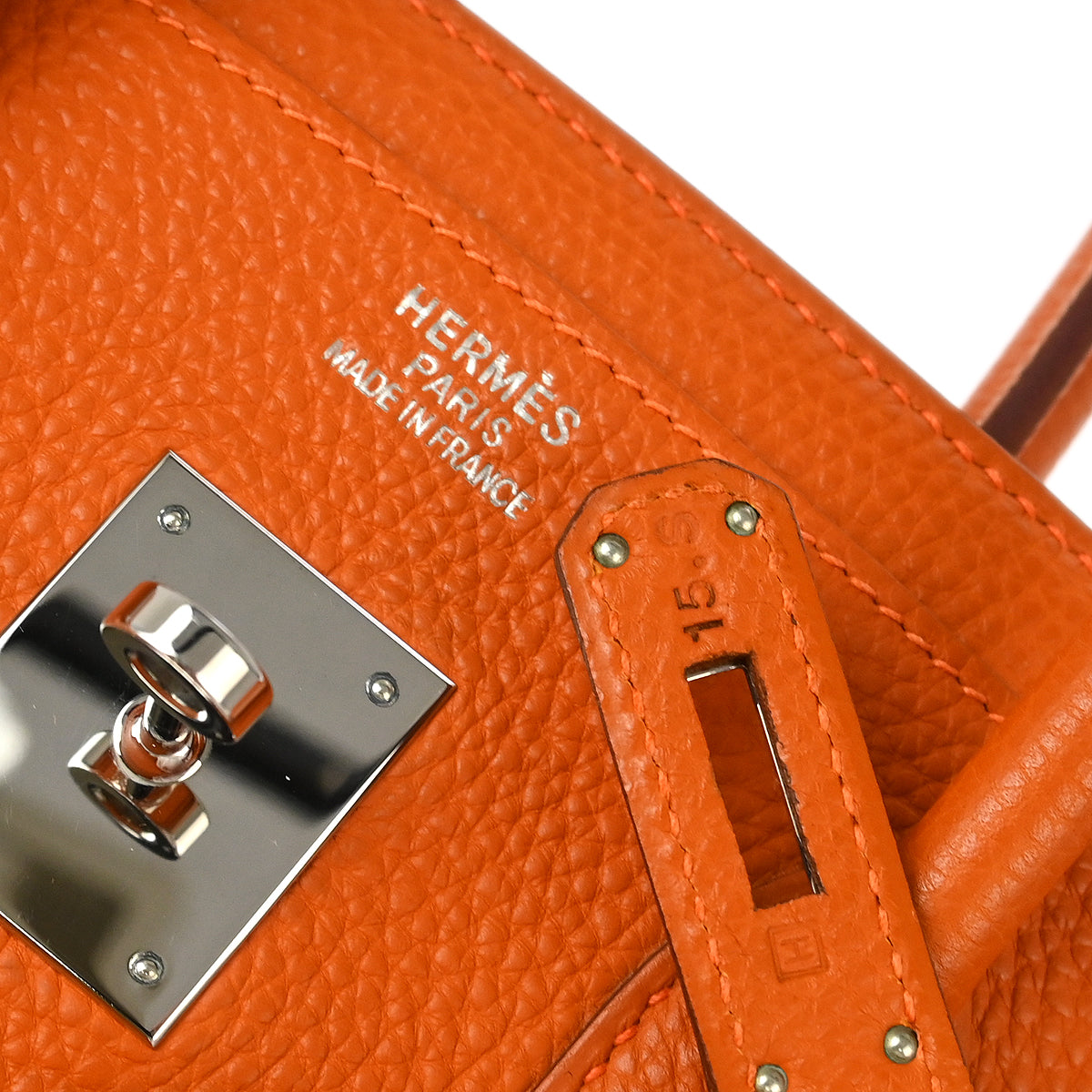Hermes Orange Togo Birkin 35 Handbag