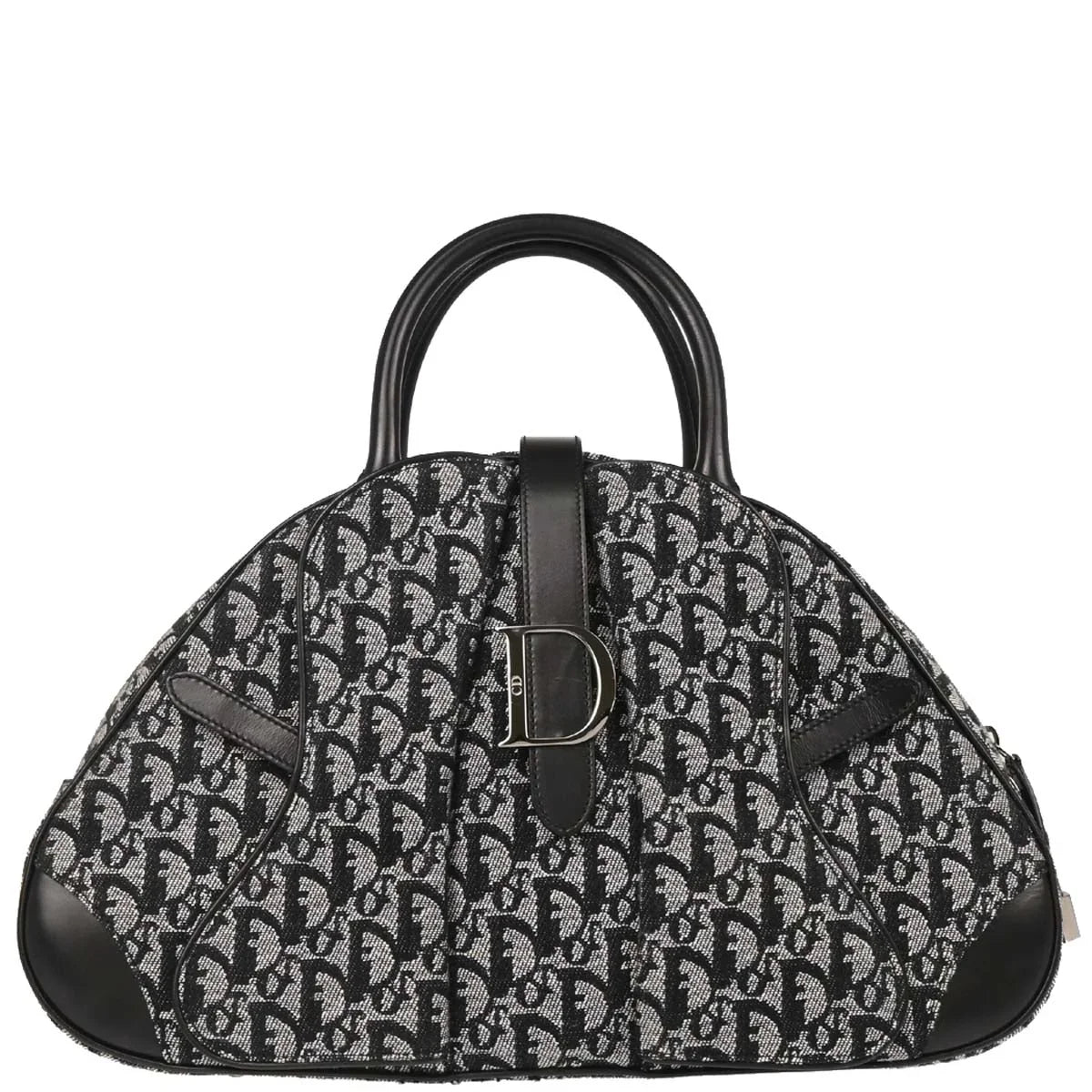 Christian 2002 Dior Black Double Saddle Trotter Handbag