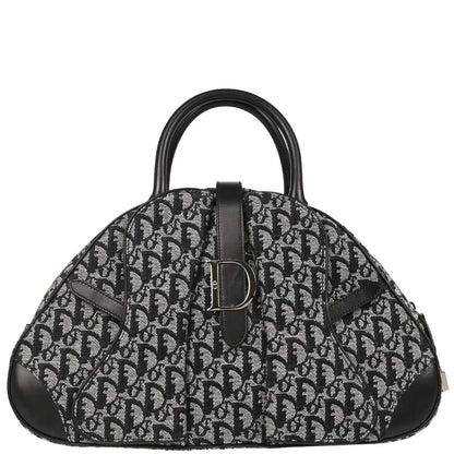 Christian 2002 Dior Black Double Saddle Trotter Handbag
