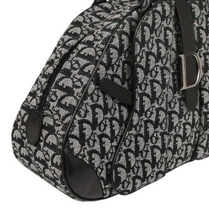 Christian 2002 Dior Black Double Saddle Trotter Handbag