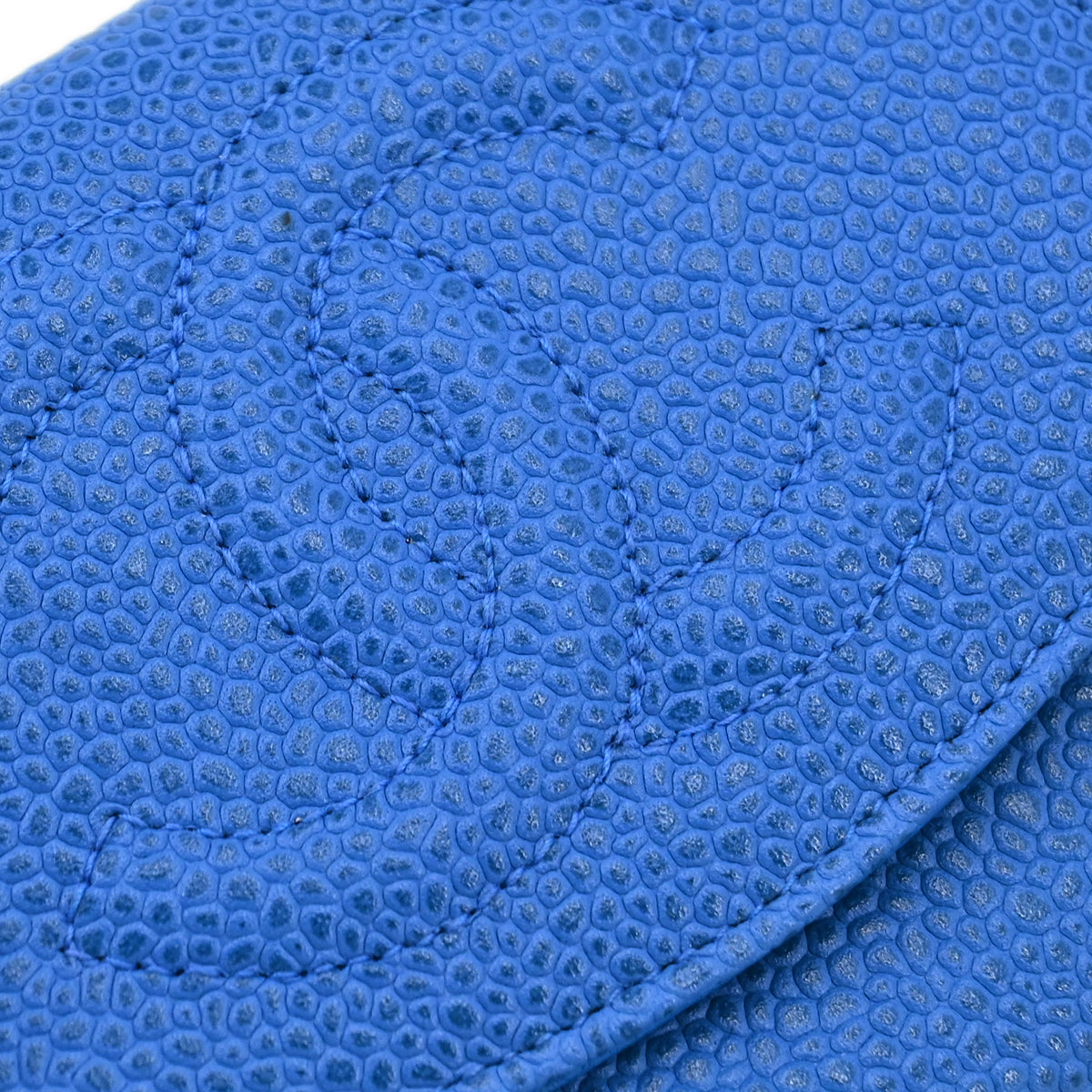 Chanel 1996-1997 Blue Caviar Skin Coin Purse Wallet