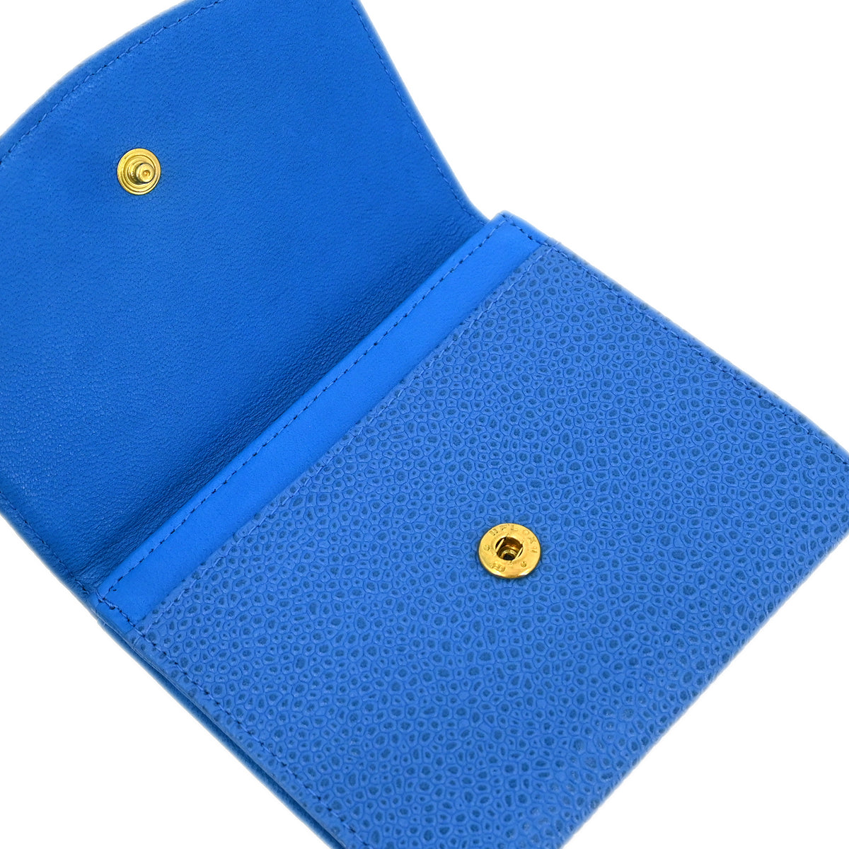 Chanel 1996-1997 Blue Caviar Skin Coin Purse Wallet