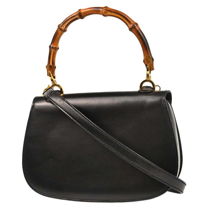 Gucci Black Bamboo 2way Shoulder Handbag