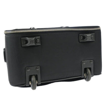 Chanel 1989-1991 Black Nylon Calfskin Carry-On Rolling Luggage