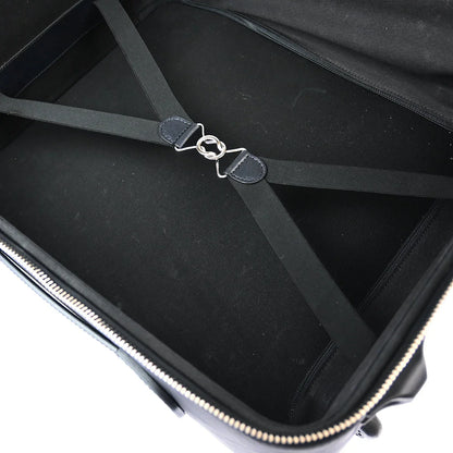 Chanel 1989-1991 Black Nylon Calfskin Carry-On Rolling Luggage