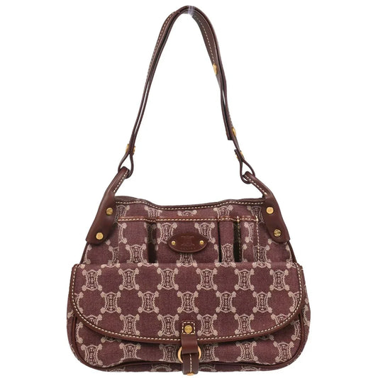 Celine Bordeaux Macadam Shoulder Bag