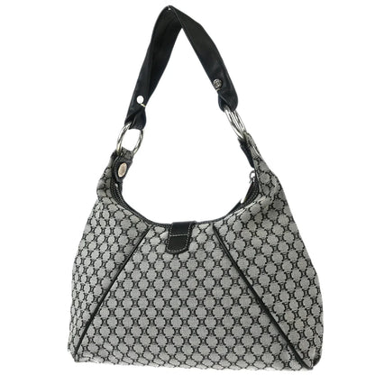 Celine Gray Black Macadam Shoulder Bag
