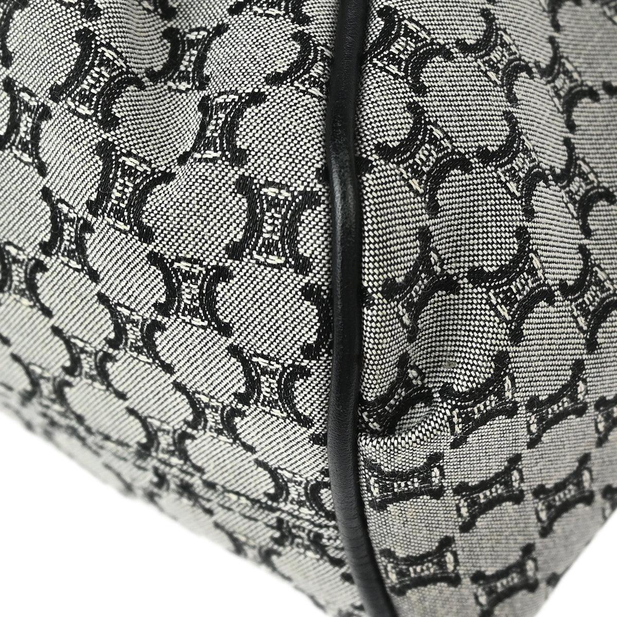 Celine Gray Black Macadam Shoulder Bag